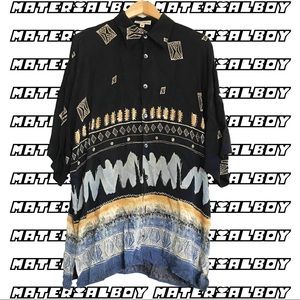 NAVY BLUE HAWAIIAN BUTTON UP Atlantic Connection